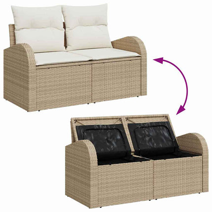 Ensemble de canapé de jardin avec coussin 11 pcs Beige et crème