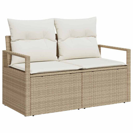 Ensemble de canapé de jardin avec coussin 9 pcs Beige et crème