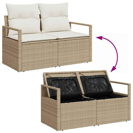Ensemble de canapé de jardin avec coussin 12 pcs Beige et crème