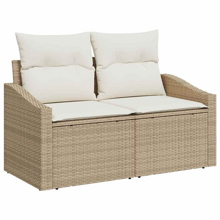 Ensemble de canapé de jardin avec coussin 11 pcs Beige et crème