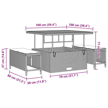 Ensemble de canapé de jardin avec coussin 12 pcs Beige et crème