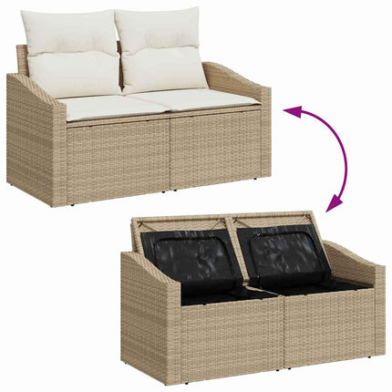 Ensemble de canapé de jardin avec coussin 13 pcs Beige et crème