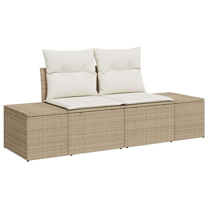 Ensemble de canapé de jardin avec coussin 9 pcs Beige et crème