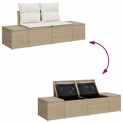 Ensemble de canapé de jardin avec coussin 9 pcs Beige et crème