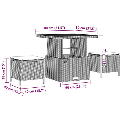 Ensemble de canapé de jardin avec coussin 9 pcs Beige et crème