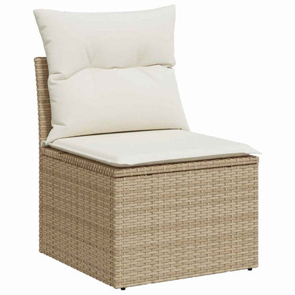 Ensemble de canapé de jardin 12 pcs Beige Poly Rattan