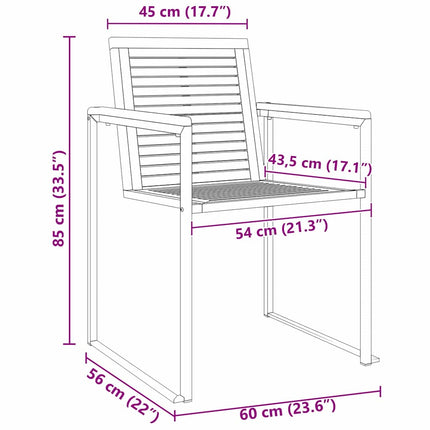 TransatdeSoleil 3 pcs Marron 200x60x88cm AcaciaMassif