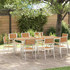 Chaisedejardin 8 pcs Marron 56x54,5x87cm TeckMassif
