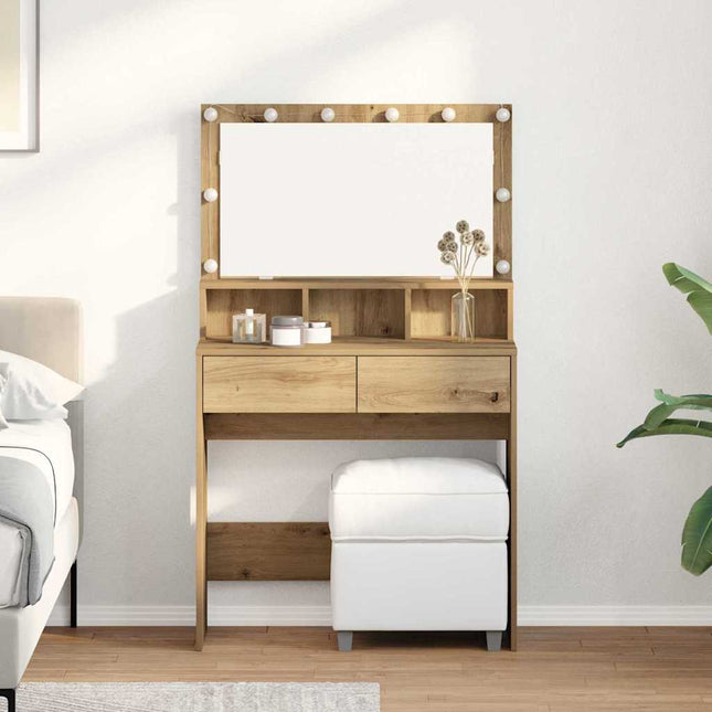 Table de Toilette chêne artisanal 80 x 41 x 134.5 cm