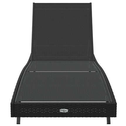 Chaise longue Noir 70 x 197 x 82 cm Rotin Synthétique et Métal