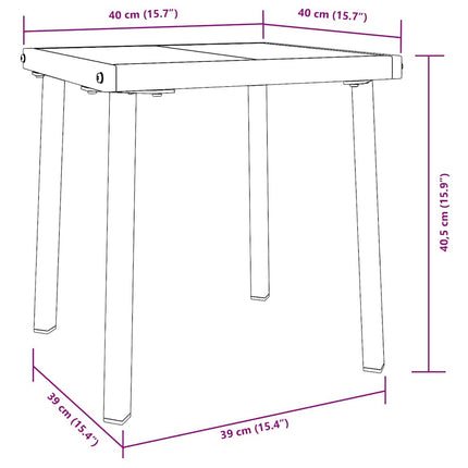Transat avec Table 2 pcs Noir 40 x 40 x 40.5 cm polyrotin