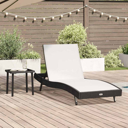 Transat avec Table 2 pcs Noir 40 x 40 x 40.5 cm polyrotin