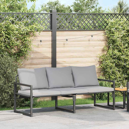 Mobilier de jardin avec coussin Noir 180 x 72.5 x 71 cm Acier