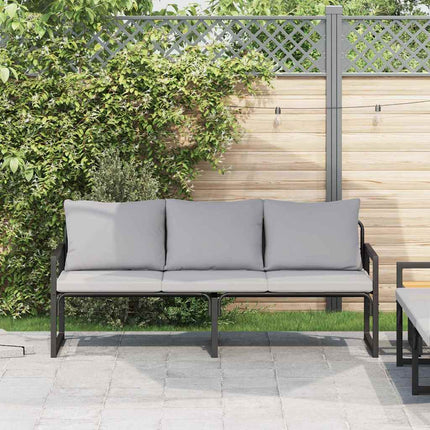 Mobilier de jardin avec coussin Noir 180 x 72.5 x 71 cm Acier