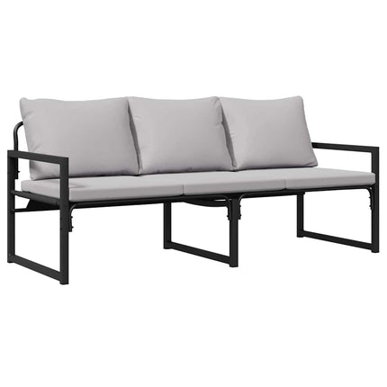 Mobilier de jardin avec coussin Noir 180 x 72.5 x 71 cm Acier