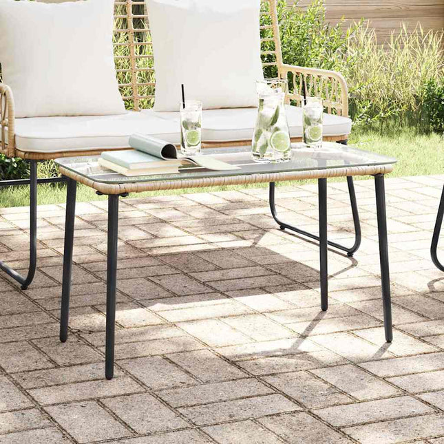 Table de Jardin Naturel 80 x 40 x 45.5 cm Poly rotin