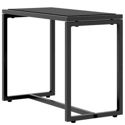 Transats avec table 3 pcs Noir et anthracite 197 x 54 x 86 cm