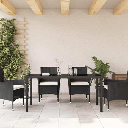 Table de Jardin Noir 160 x 80 x 73 cm Teck massif