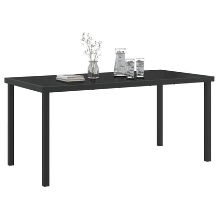 Table de Jardin Noir 160 x 80 x 73 cm Teck massif