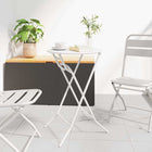 Table de Jardin Blanc 50 x 50 x 72 cm Acier
