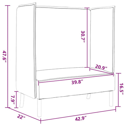 Canapé à Haut Dossier Gris clair 109 x 56 x 121 cm tissu