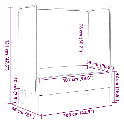 Canapé à Haut Dossier Crème 109 x 56 x 121 cm tissu