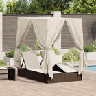 Transat double avec toit Marron 205 x 129 x 200 cm Rattan PE