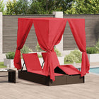 Transat double avec toit Marron 205 x 129 x 200 cm Rattan PE