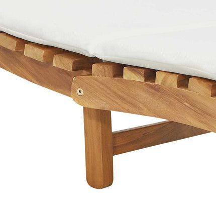 Transat Blanc crème 188 x 55 x 59 cm Bois de teck solide
