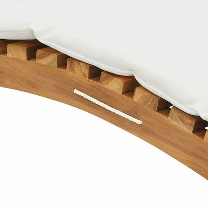Transat Blanc crème 188 x 55 x 59 cm Bois de teck solide