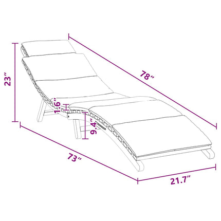 Transat Gris foncé 188 x 55 x 59 cm Bois de teck solide