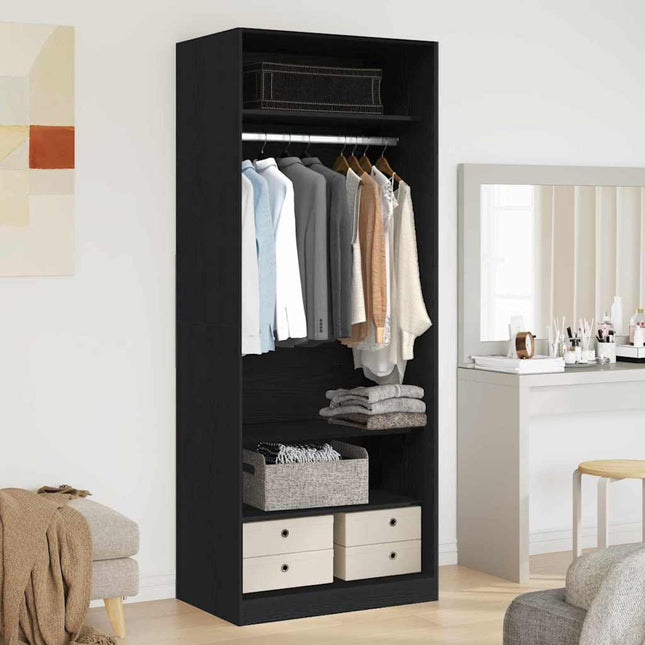 Armoire Chêne Noir 80 x 50 x 200 cm Bois d'ingénierie