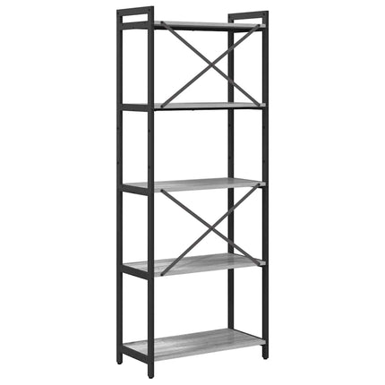 Bibliothèque Sonoma gris 60 x 30 x 153 cm Bois d'ingénierie