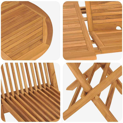 Ensemble de salle à manger pour jardin 5 pcs Marron