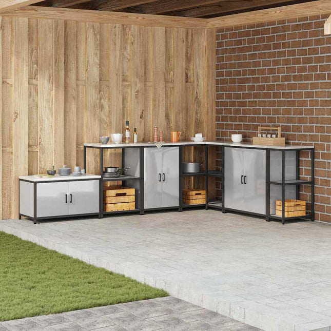 Meuble de rangement de cuisine Argenté Acier galvanisé