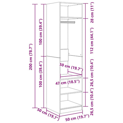 Armoire avec étagère chêne artisanal Bois d'ingénierie