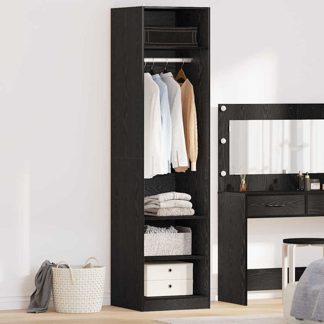 Armoire avec étagère avec stockage Chêne noir Bois d'ingénierie