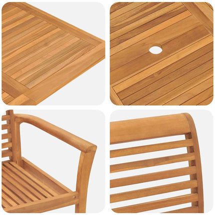 Ensemble de salle à manger pour jardin Autre 7 pcs Marron