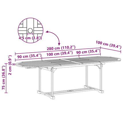 Ensemble de salle à manger pour jardin 9 pcs Marron