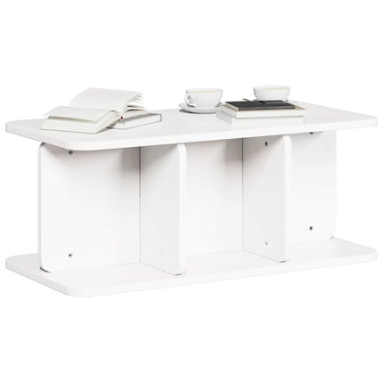 Table basse Blanc 80 x 39,5 x 33,5 cm Bois massif en pin