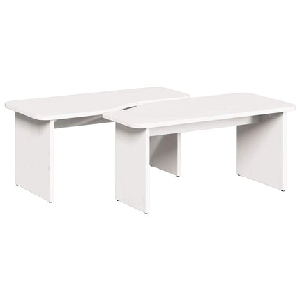 Table basse Blanc 100 x 69 x 35.5 cm Bois massif en pin