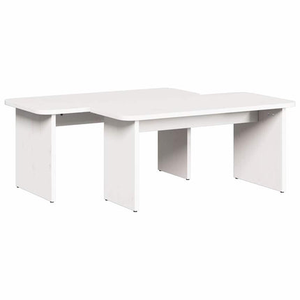 Table basse Blanc 100 x 69 x 35.5 cm Bois massif en pin