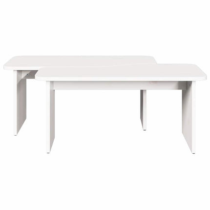 Table basse Blanc 100 x 69 x 35.5 cm Bois massif en pin