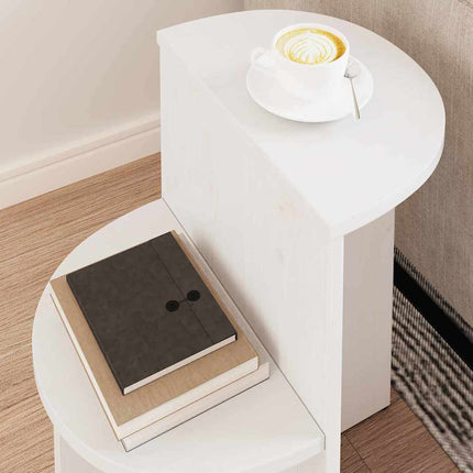 Table d'appoint Blanc 50 x 40 x 50 cm Bois massif en pin
