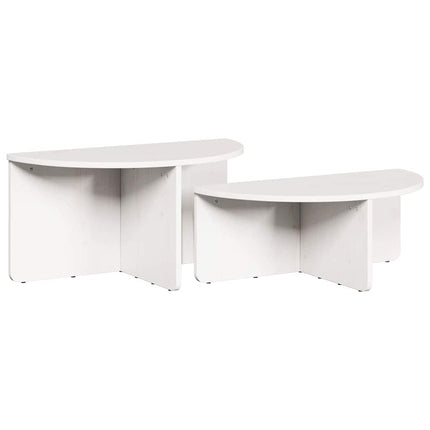 Table basse 2 pcs Blanc 79 x 39,5 x 40 cm Bois massif en pin