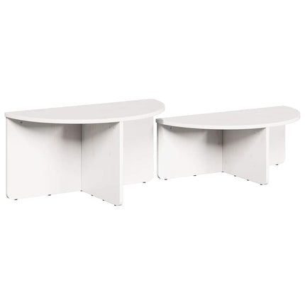 Table basse 2 pcs Blanc 79 x 39,5 x 40 cm Bois massif en pin