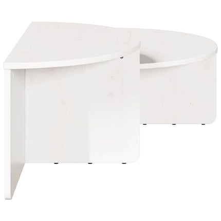 Table basse 2 pcs Blanc 79 x 39,5 x 40 cm Bois massif en pin