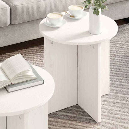 Table basse 2 pcs Blanc 41,5 x 41,5 x 41 cm Bois massif en pin