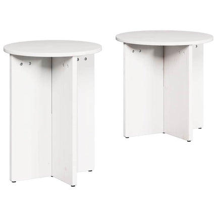 Table basse 2 pcs Blanc 41,5 x 41,5 x 41 cm Bois massif en pin