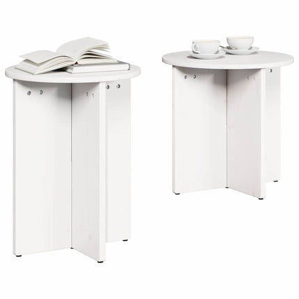 Table basse 2 pcs Blanc 41,5 x 41,5 x 41 cm Bois massif en pin